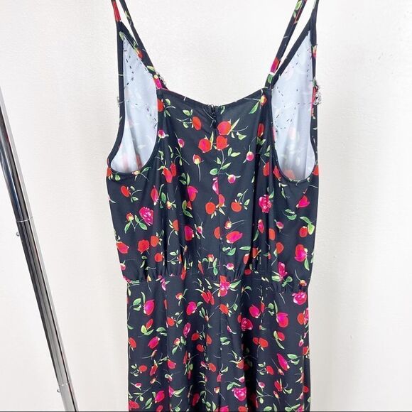 Dodo Bar Or Rhinestone Crystal Gem Jumpsuit Floral Red Pockets Wide Leg 2-4 - Picture 5 of 11
